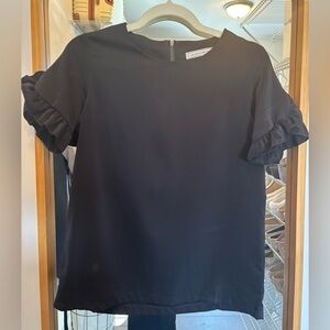 The Main Street exchange Black Ruffle Sleeve Blouse